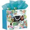 Papiertten "Blumen & Kolibri" blaue Seiten mit Fenster : Verpackung fr einmachglser konfitrenglas preserve