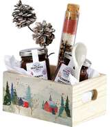 Rechteckiger Holzkorb aus der &#8222;Snowy Countryside&#8220;-Kollektion : Verpackung fr feste