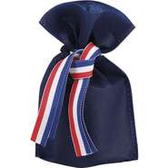 Vliesbeutel aus Polypropylen, Kollektion &#8222;Navy Blue Tricolor Ribbon&#8220; : Ladentaschen einkaufstaschen modetaschen